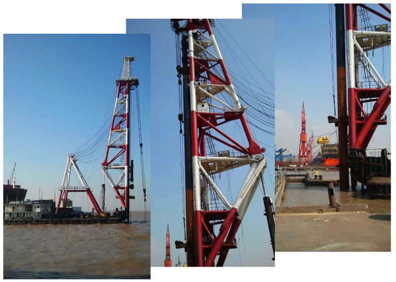 南通糧油碼頭接運有限責任公司碼頭加固改造工程鋼管樁沉樁工作圓滿完成